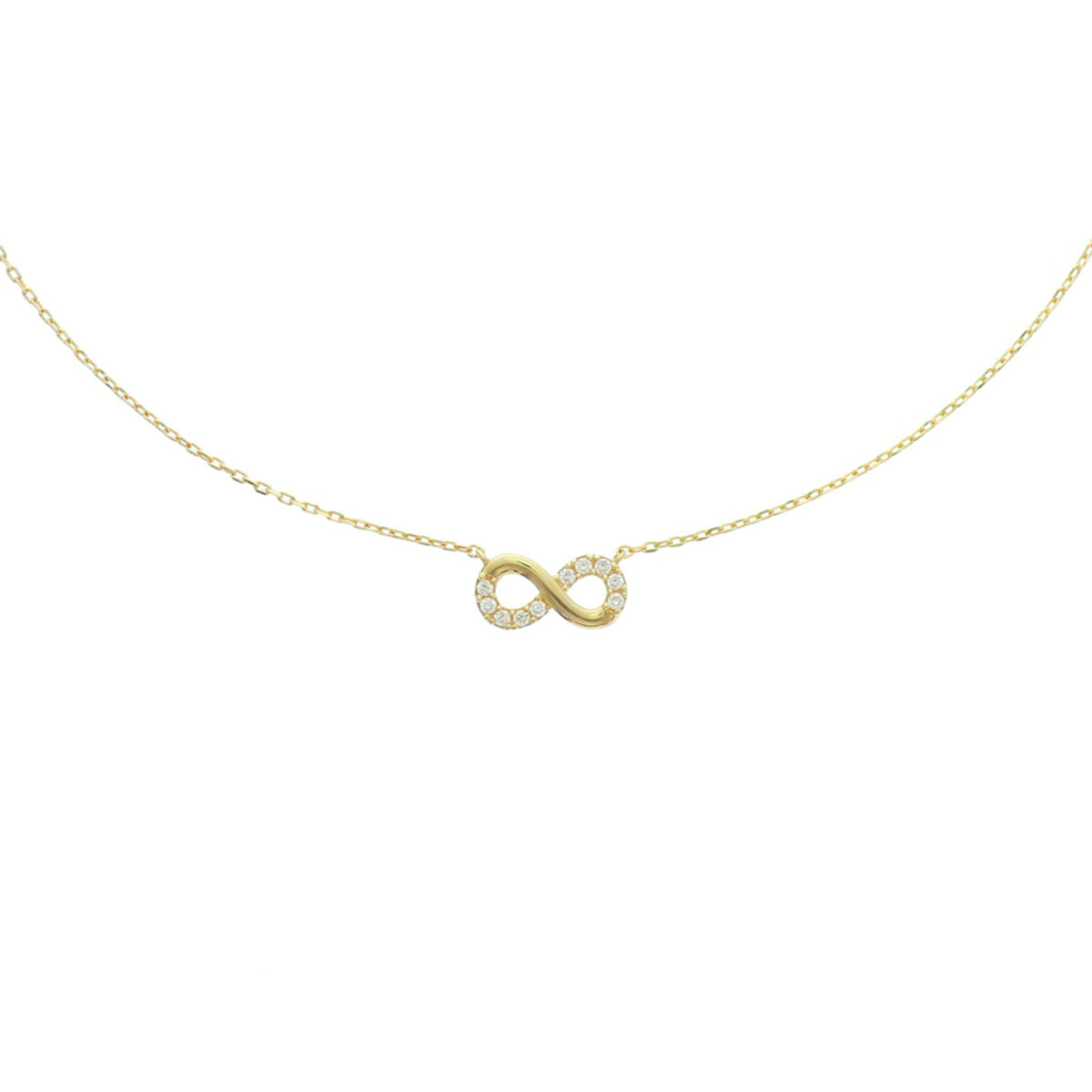 Collier infinity zirkonia 40 + 4 cm 14k geelgoud