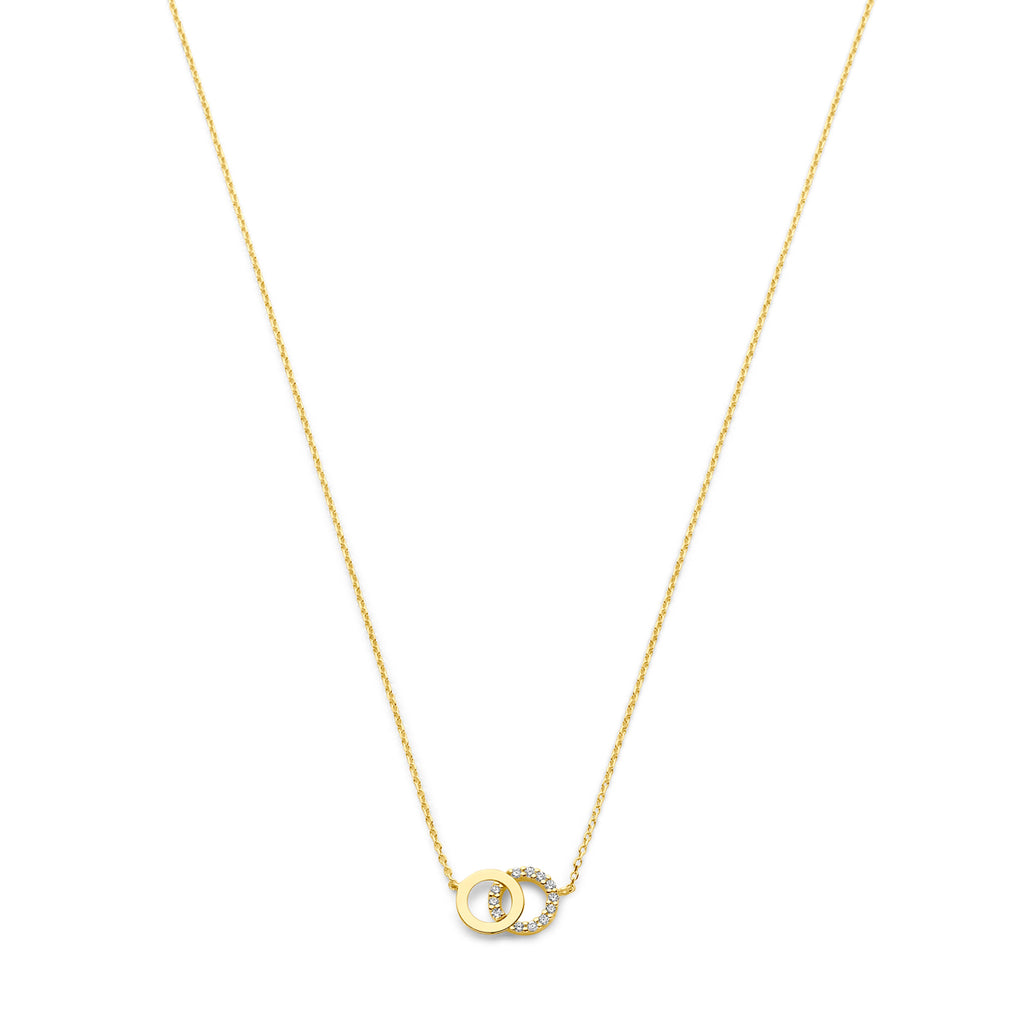 Collier zirkonia 40 - 42 - 44 cm 14k geelgoud