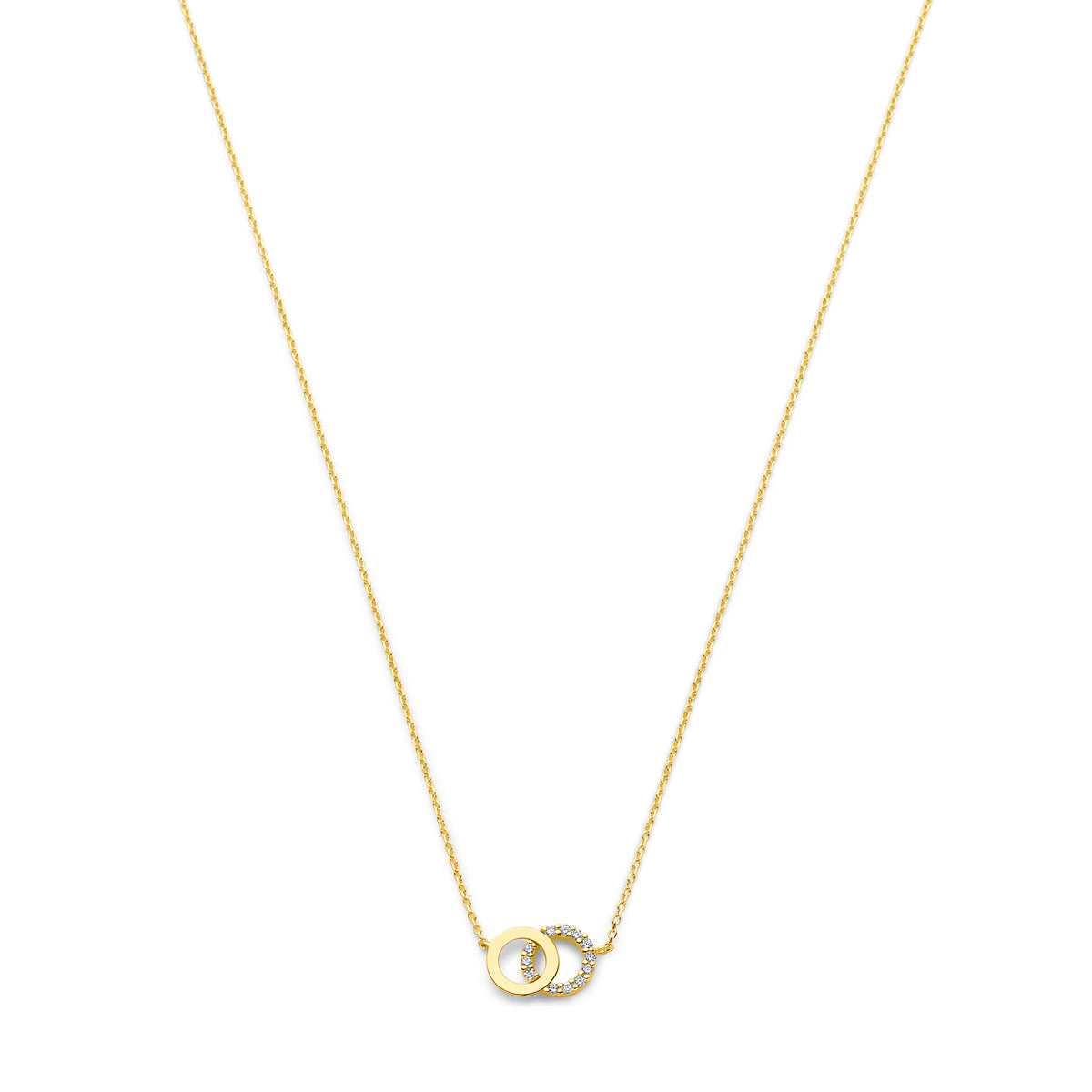 Collier zirkonia 40 - 42 - 44 cm 14k geelgoud