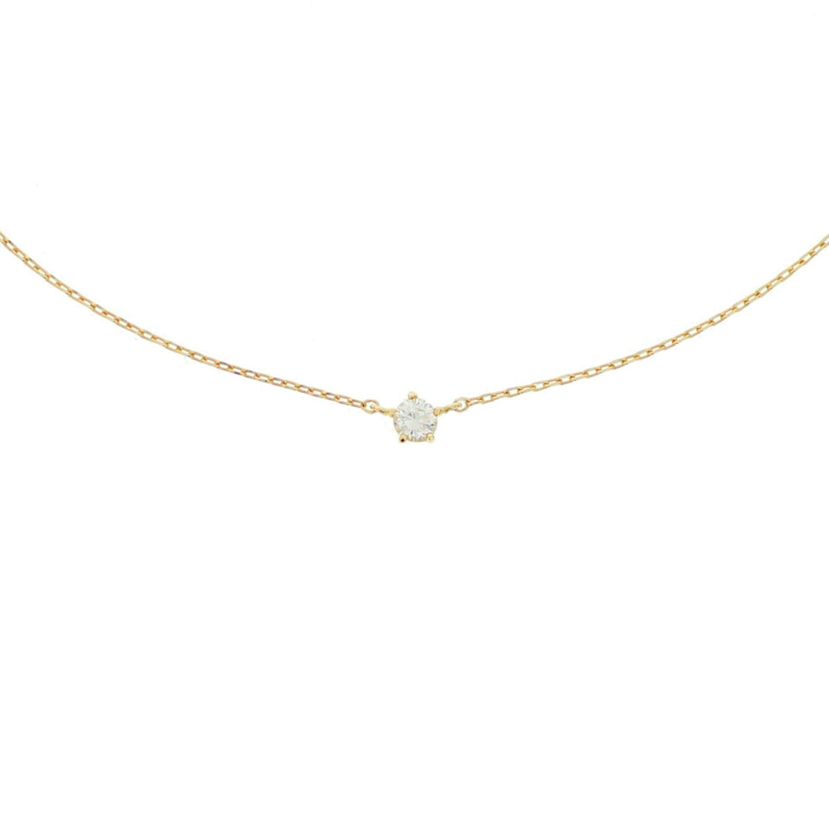 Collier zirkonia 40 + 4 cm 14k geelgoud