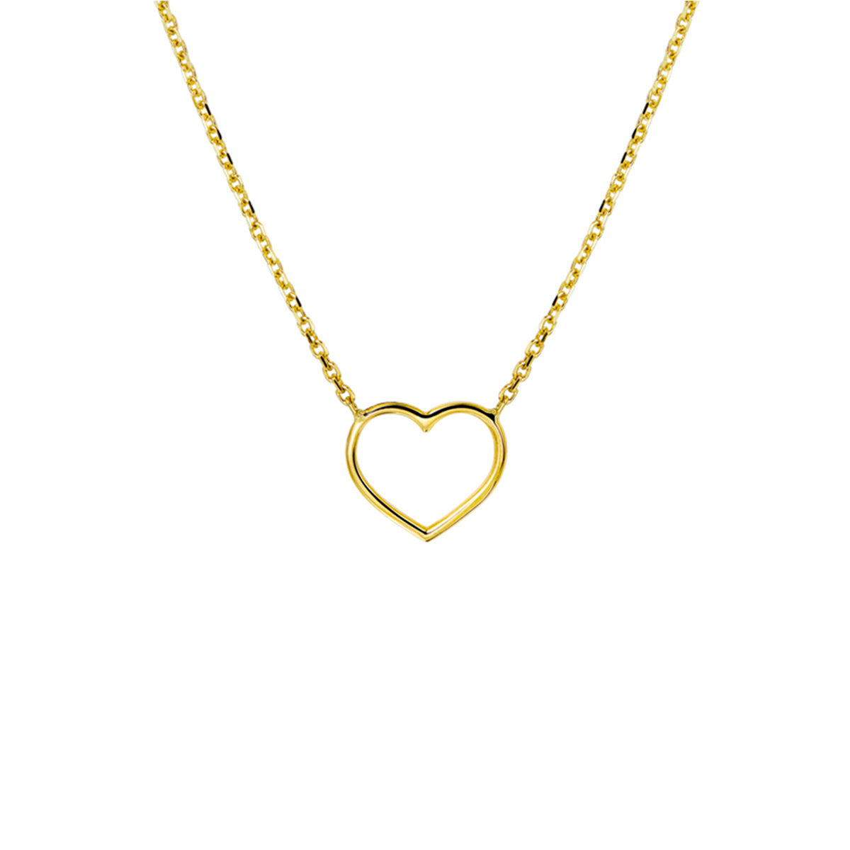 Collier hart 42 + 2 cm 14k geelgoud