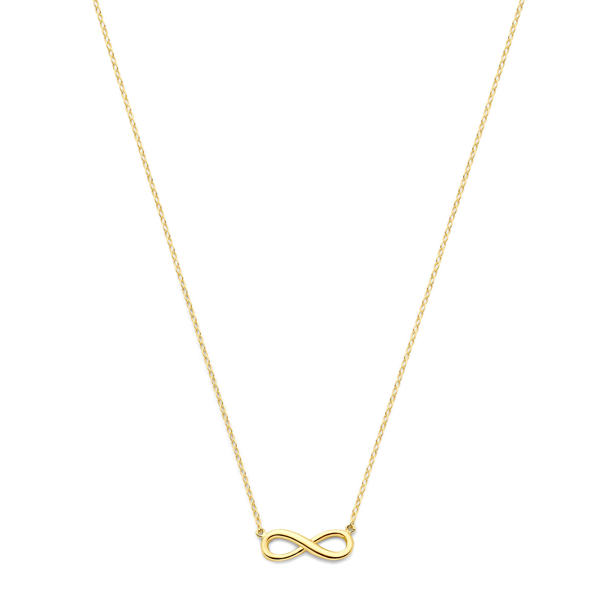 Collier infinity  41 + 2 cm 14k geelgoud