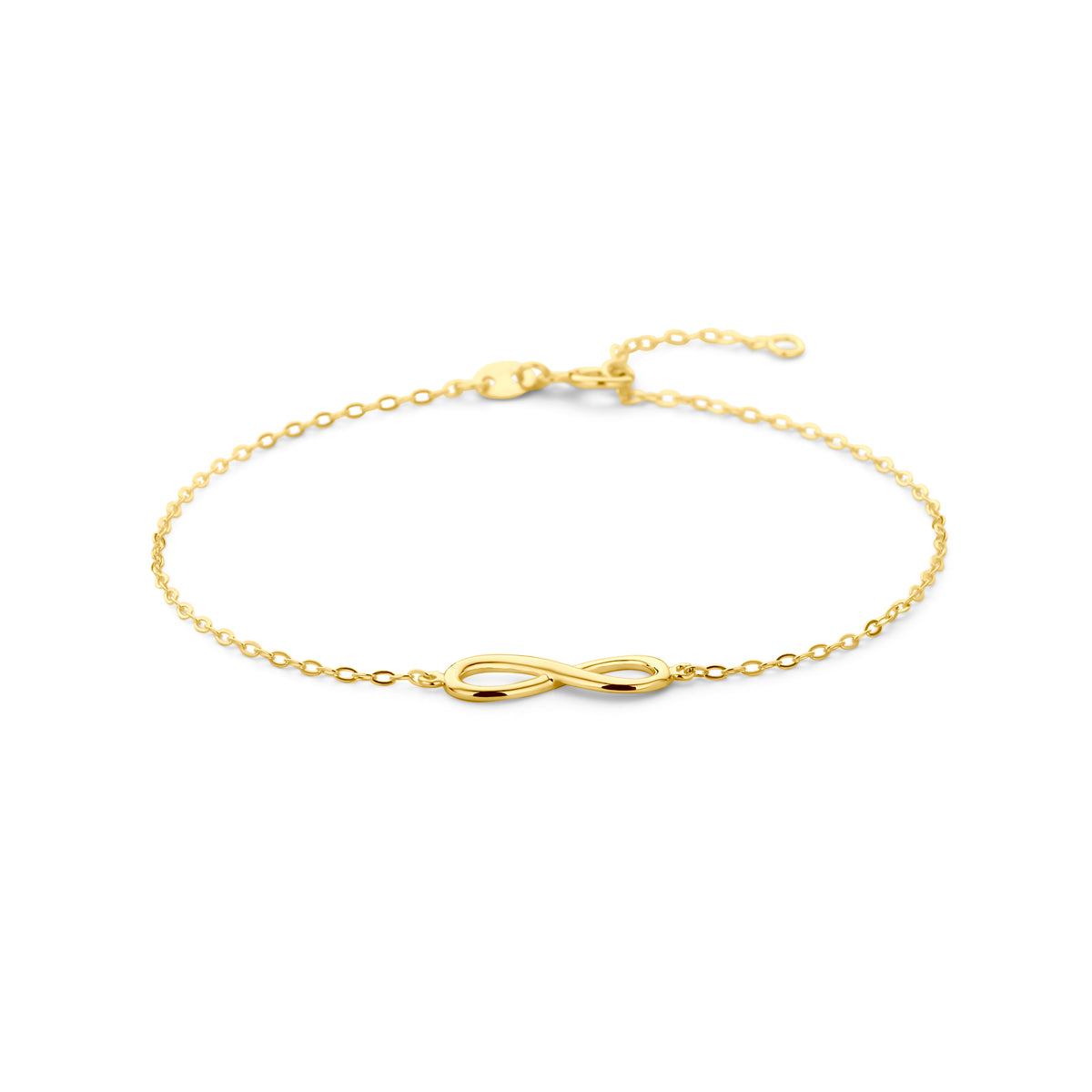 Armband infinity 16,5 + 2 cm 14k geelgoud