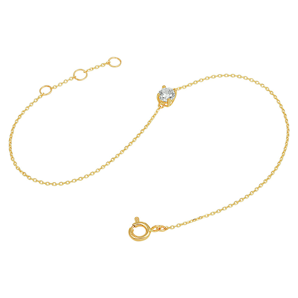 Armband zirkonia 16,5 - 17,5 - 18,5 cm 14k geelgoud