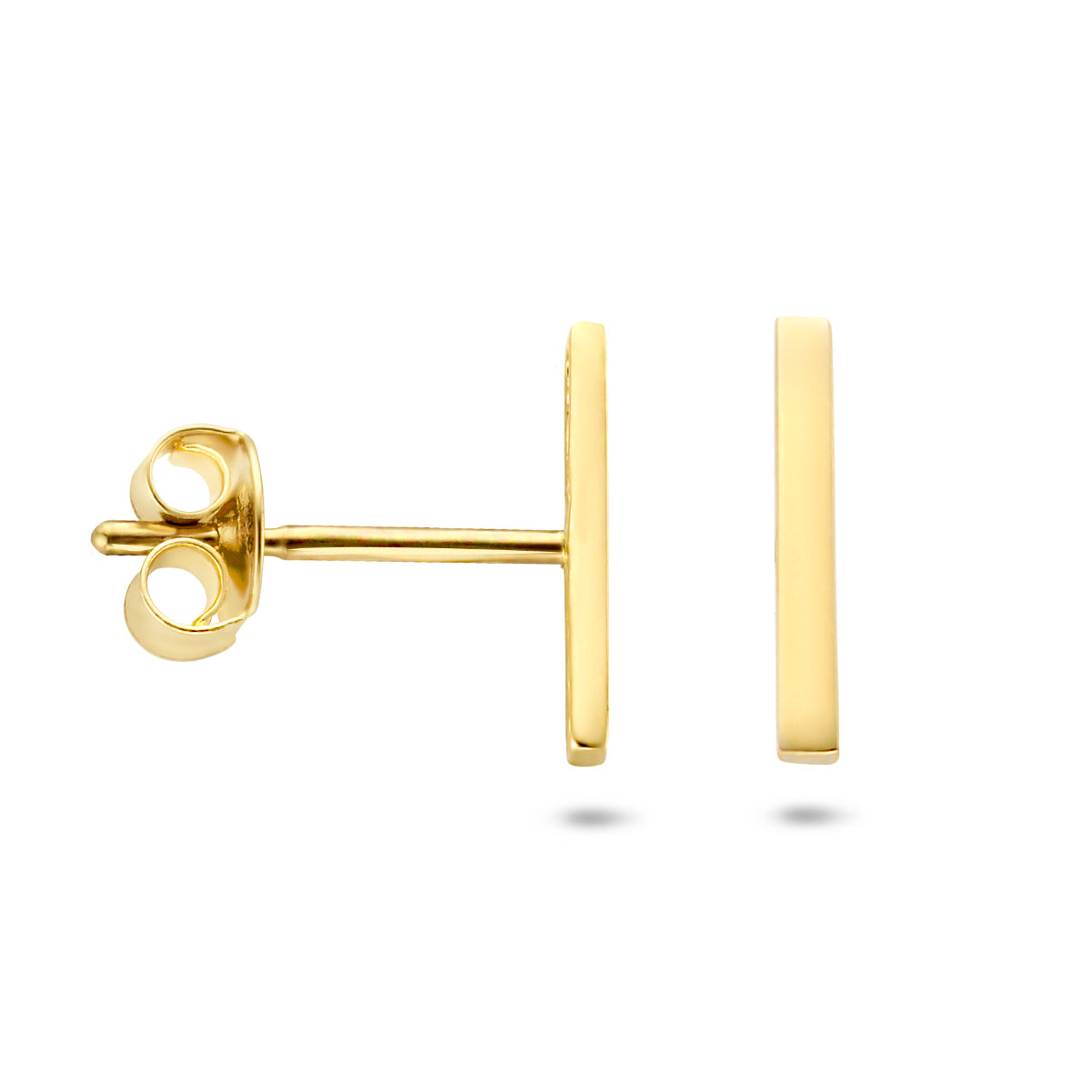 Oorknoppen balkje 14k geelgoud
