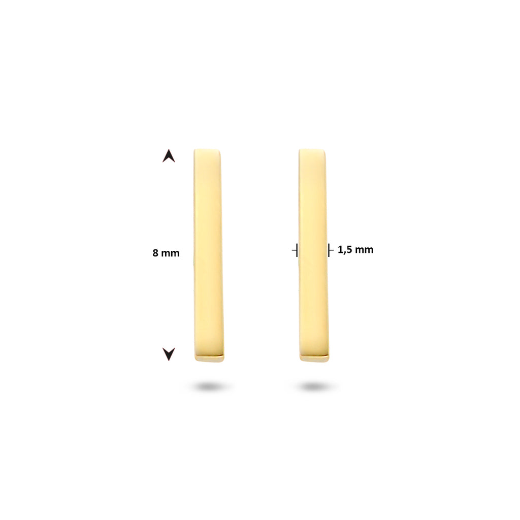 Oorknoppen balkje 14k geelgoud