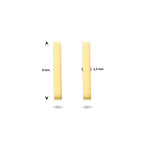 Oorknoppen balkje 14k geelgoud