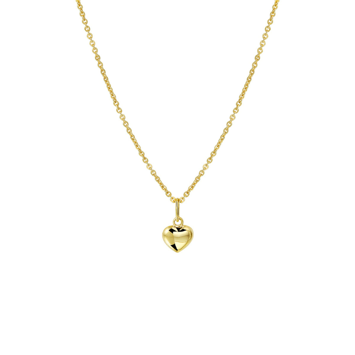 Collier hart 45 cm 14k geelgoud