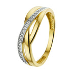 Ring zirkonia 14k geelgoud