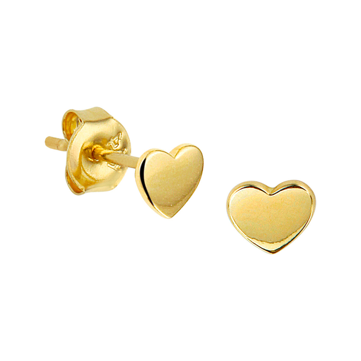 Oorknoppen hart 14k geelgoud