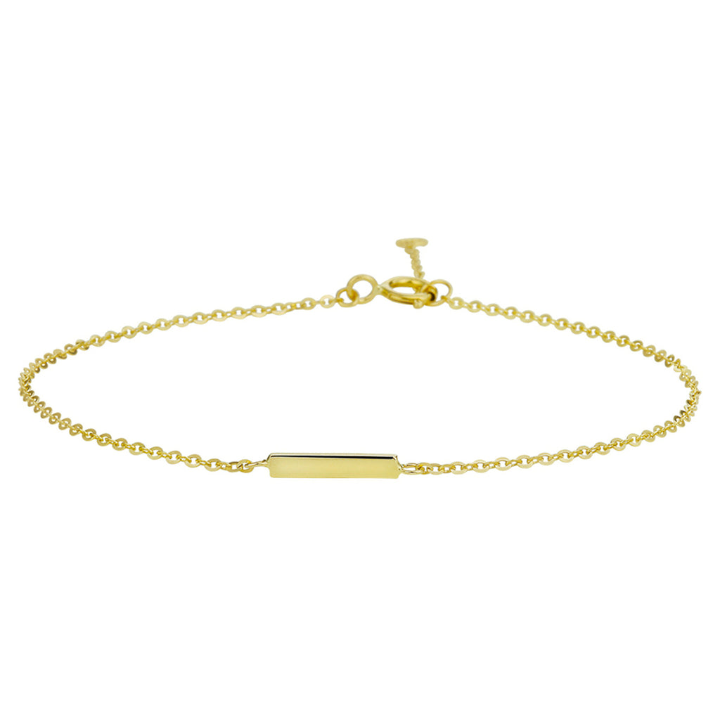 Armband balkje 16,5 - 18,5 cm 14k geelgoud