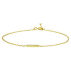 Armband balkje 16,5 - 18,5 cm 14k geelgoud