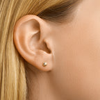 Oorknoppen gediamanteerd 14k geelgoud