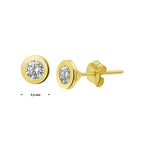 Oorknoppen zirkonia 14k geelgoud