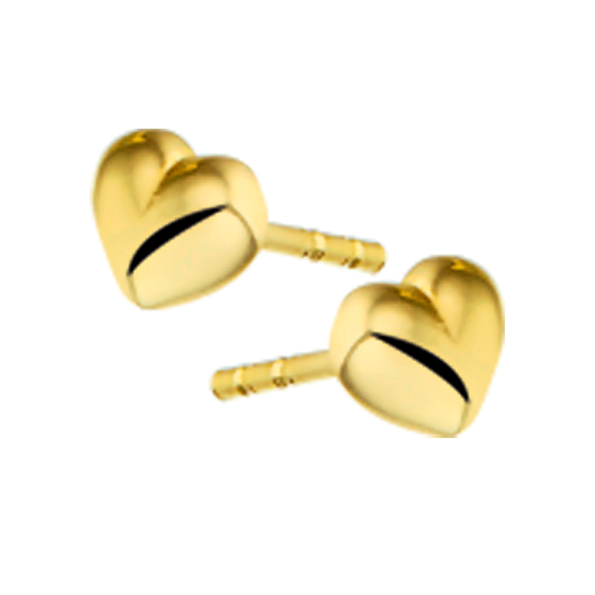 Oorknoppen hart 14k geelgoud