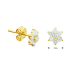 Oorknoppen zirkonia halo 14k geelgoud