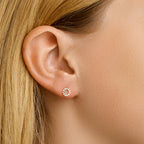 Oorknoppen zirkonia 14k geelgoud
