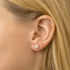 Oorknoppen parel en zirkonia 14k geelgoud