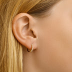 Klapoorringen zirkonia 14k geelgoud