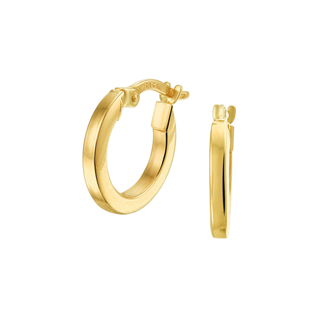 Oorringen vierkante buis 14k geelgoud