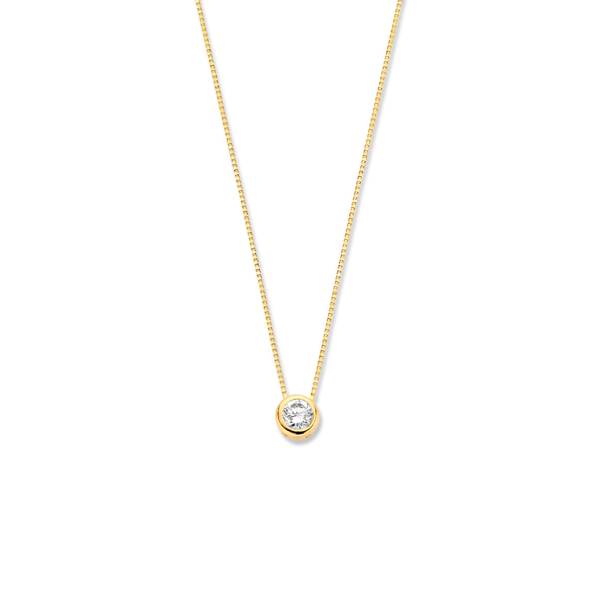 Collier zirkonia 0,5 mm 40 + 2 cm 14k geelgoud