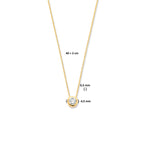 Collier zirkonia 0,5 mm 40 + 2 cm 14k geelgoud