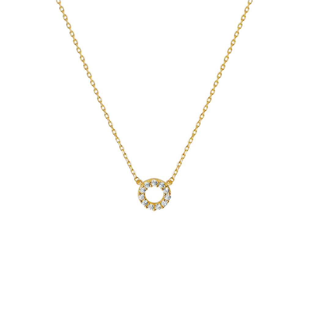 Collier zirkonia 0,8 mm 40 + 4 cm 14k geelgoud