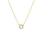 Collier zirkonia 0,8 mm 40 + 4 cm 14k geelgoud