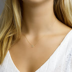 Collier zirkonia 0,8 mm 40 + 4 cm 14k geelgoud