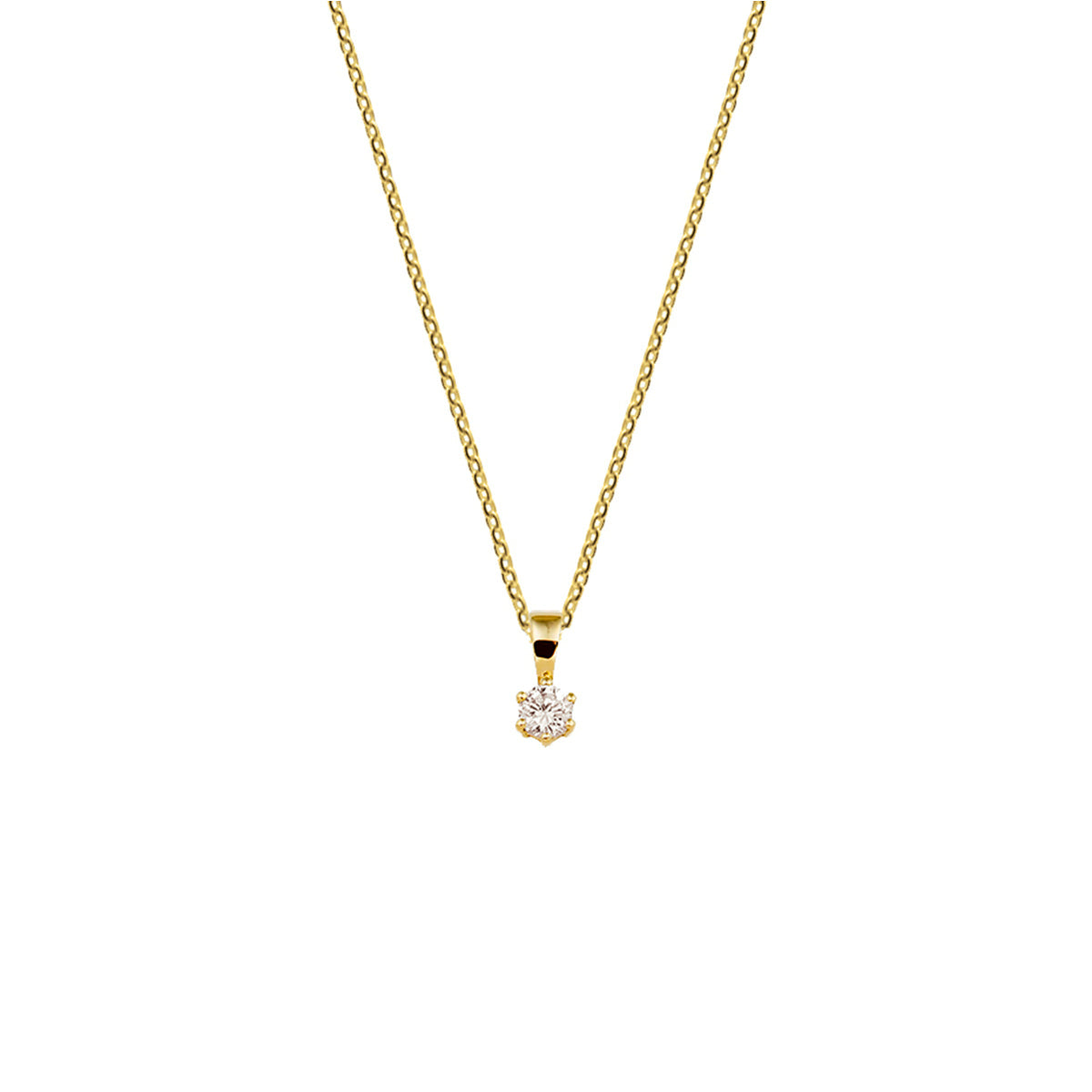 Collier hanger zirkonia 1,0 mm 41 + 4 cm 14k geelgoud