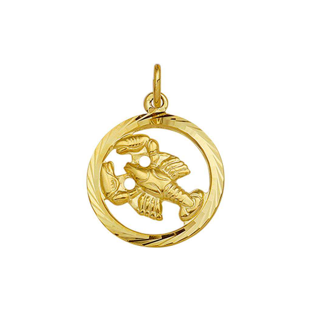 Hanger sterrenbeeld kreeft gediamanteerd 14k geelgoud