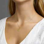 Hanger sterrenbeeld leeuw gediamanteerd 14k geelgoud