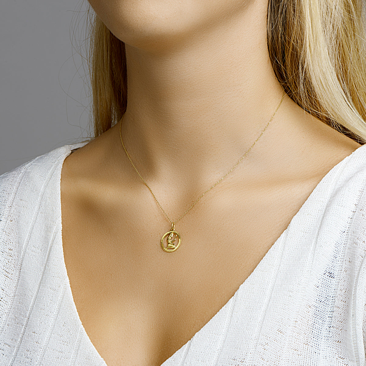 Hanger sterrenbeeld maagd gediamanteerd 14k geelgoud