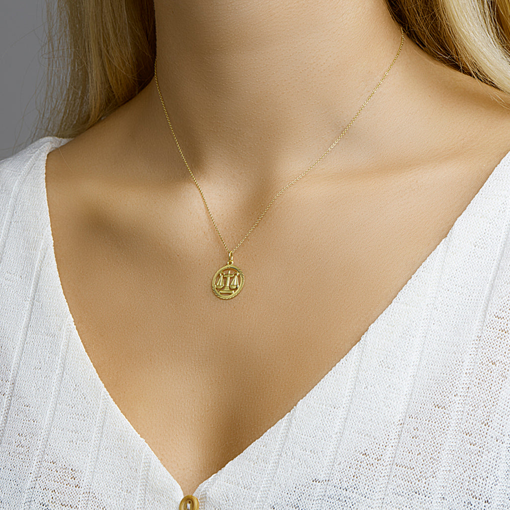 Hanger sterrenbeeld weegschaal gediamanteerd 14k geelgoud