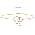 Armband rondjes 0,8 mm 16,5 - 18,5 cm 14k geelgoud