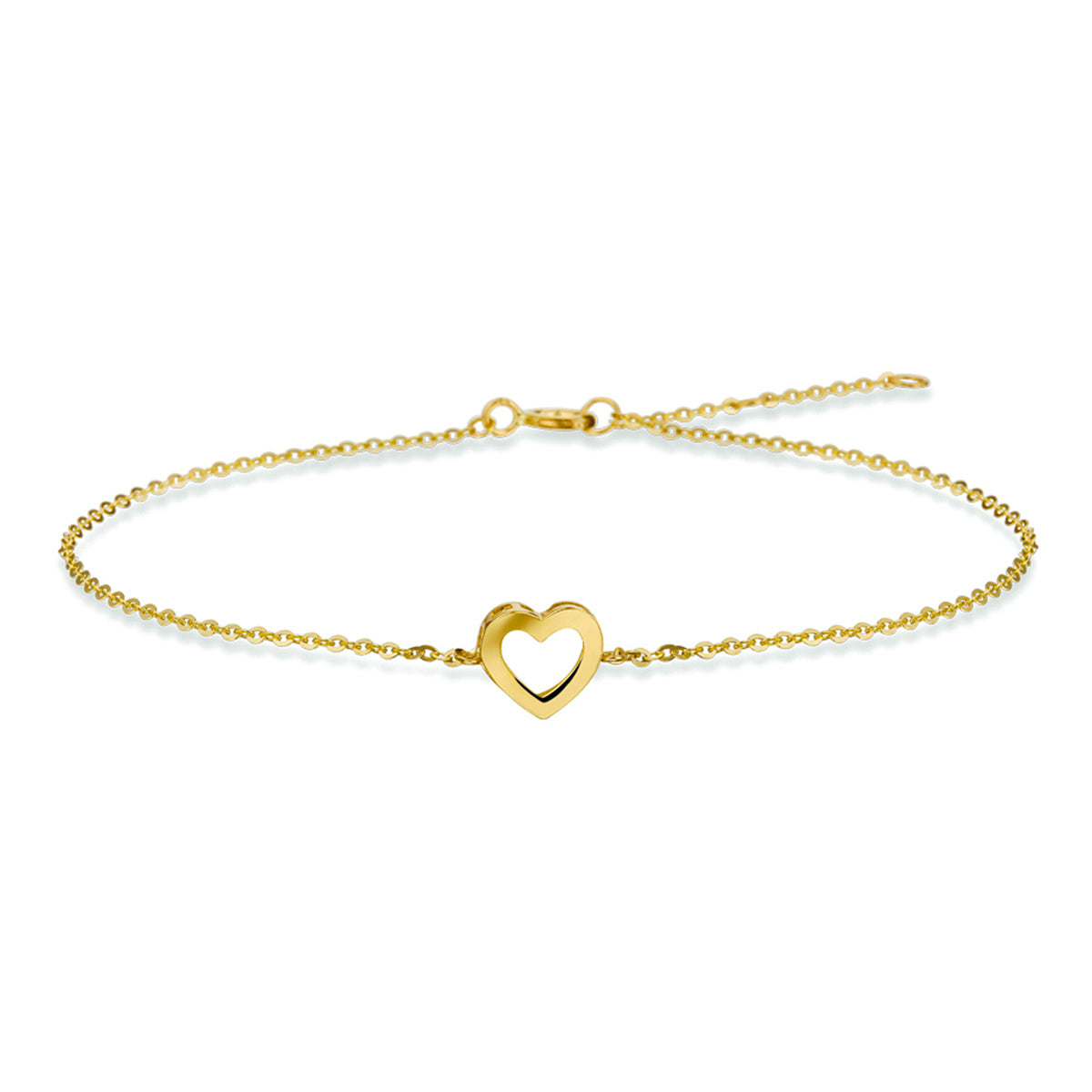 Armband hart 1,1 mm 16,5 - 18,5 cm 14k geelgoud