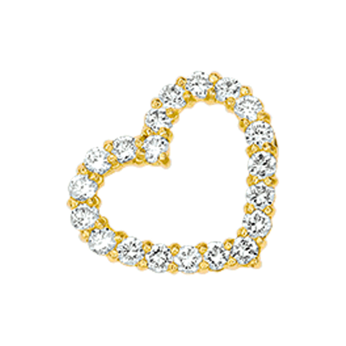 Hanger hart zirkonia 14k geelgoud