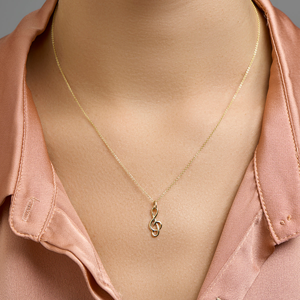 Hanger muzieksleutel 14k geelgoud