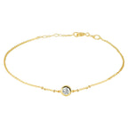 Armband zirkonia 1,0 mm 16 + 2 cm 14k geelgoud