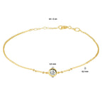 Armband zirkonia 1,0 mm 16 + 2 cm 14k geelgoud