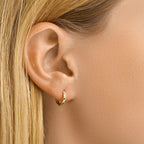 Klapoorringen gediamanteerd 14k geelgoud