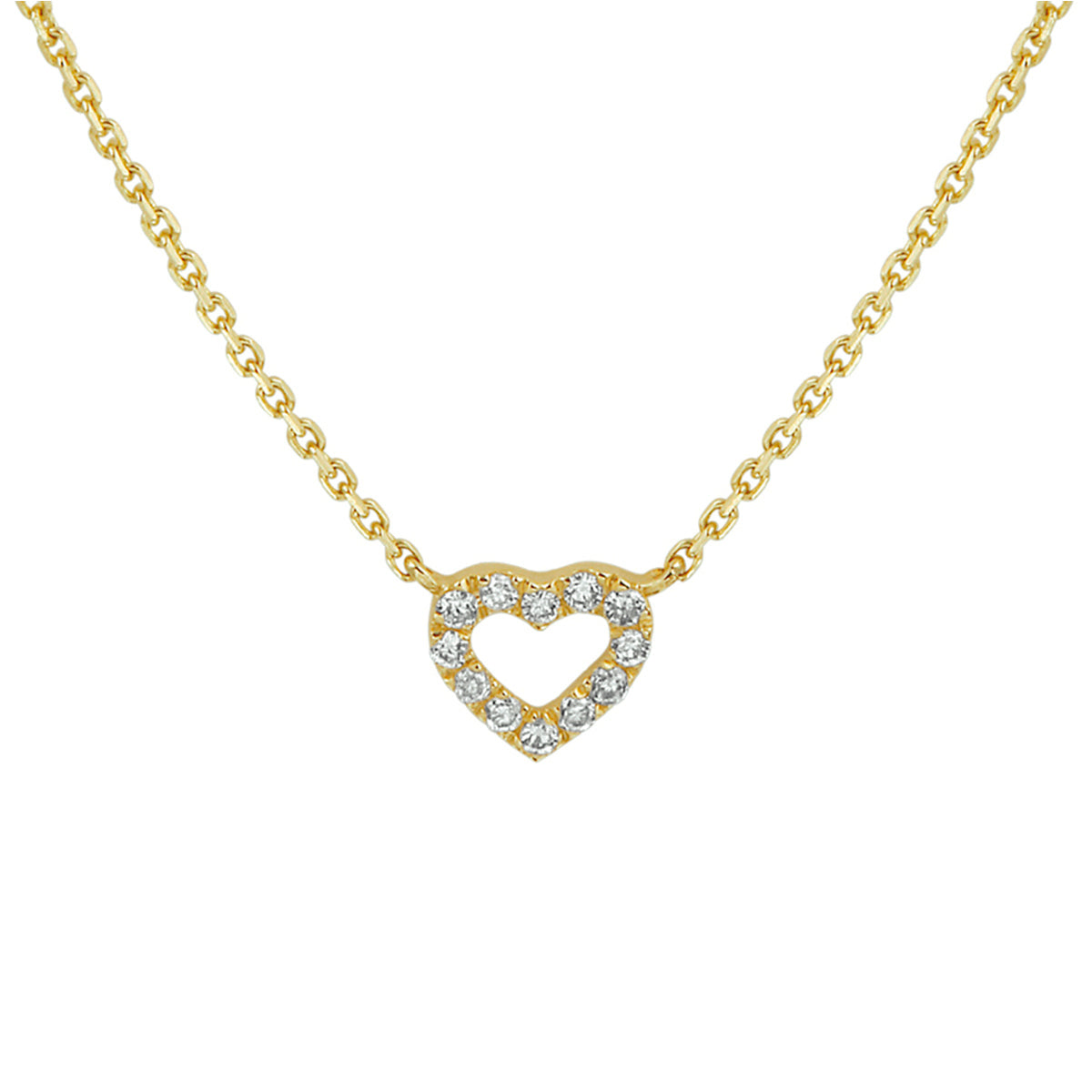 Collier hart diamant 0.05ct h p1 1mm 41-43-45 cm 14k geelgoud