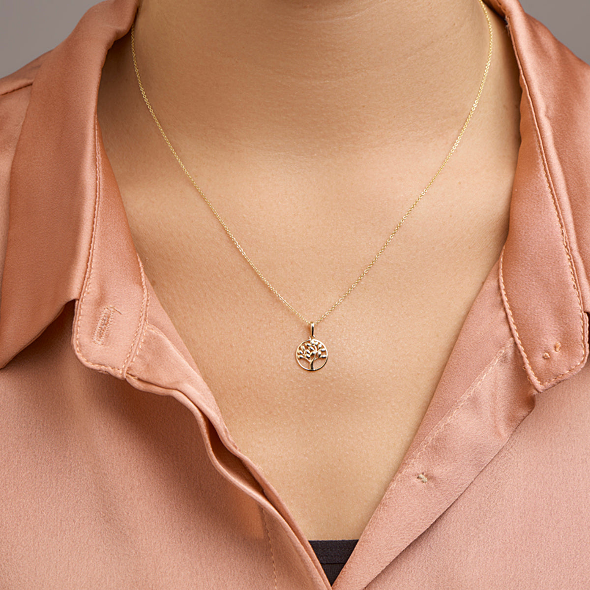 Hanger levensboom 14k geelgoud