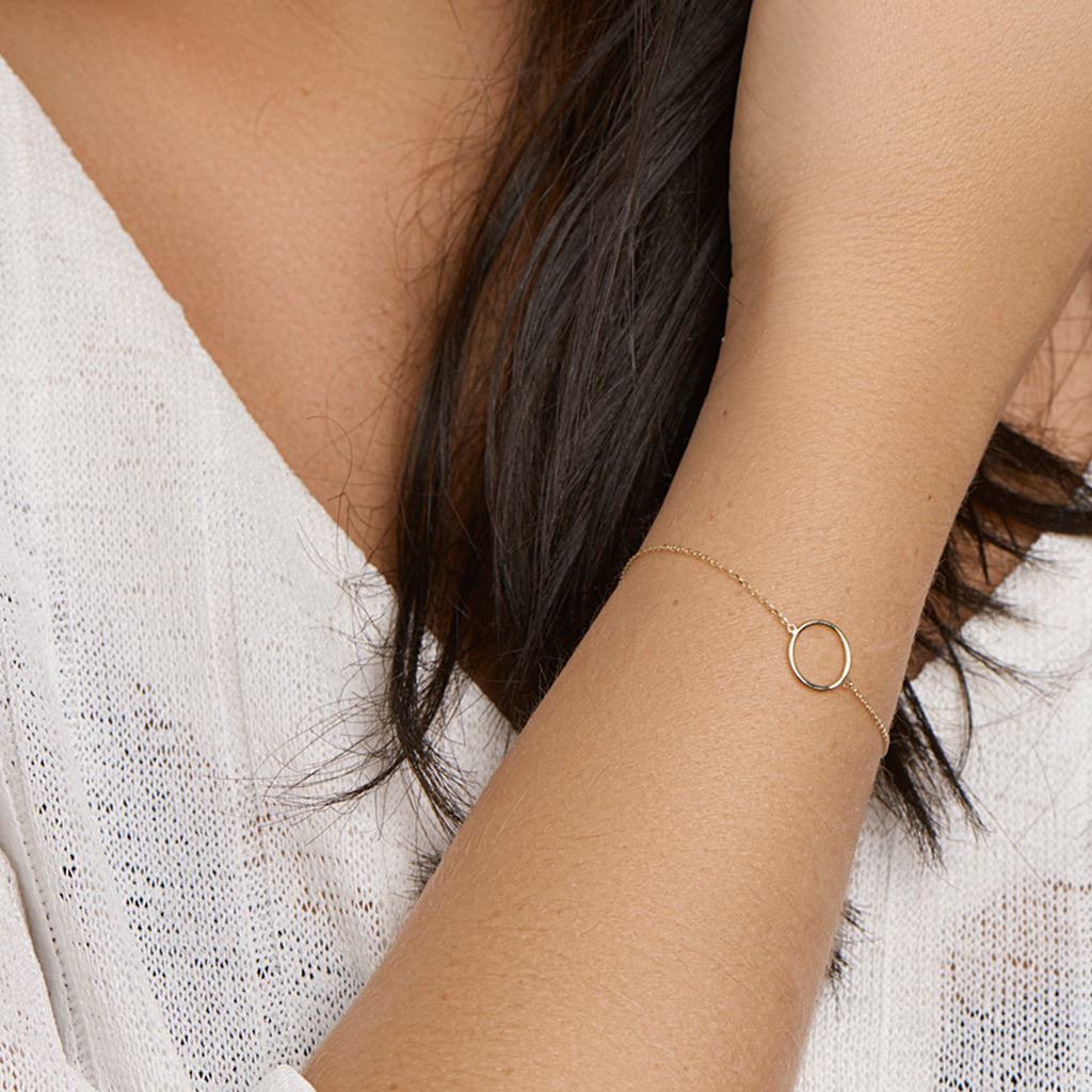 Armband rondje 16,5 - 17,5 - 18,5 cm 14k geelgoud