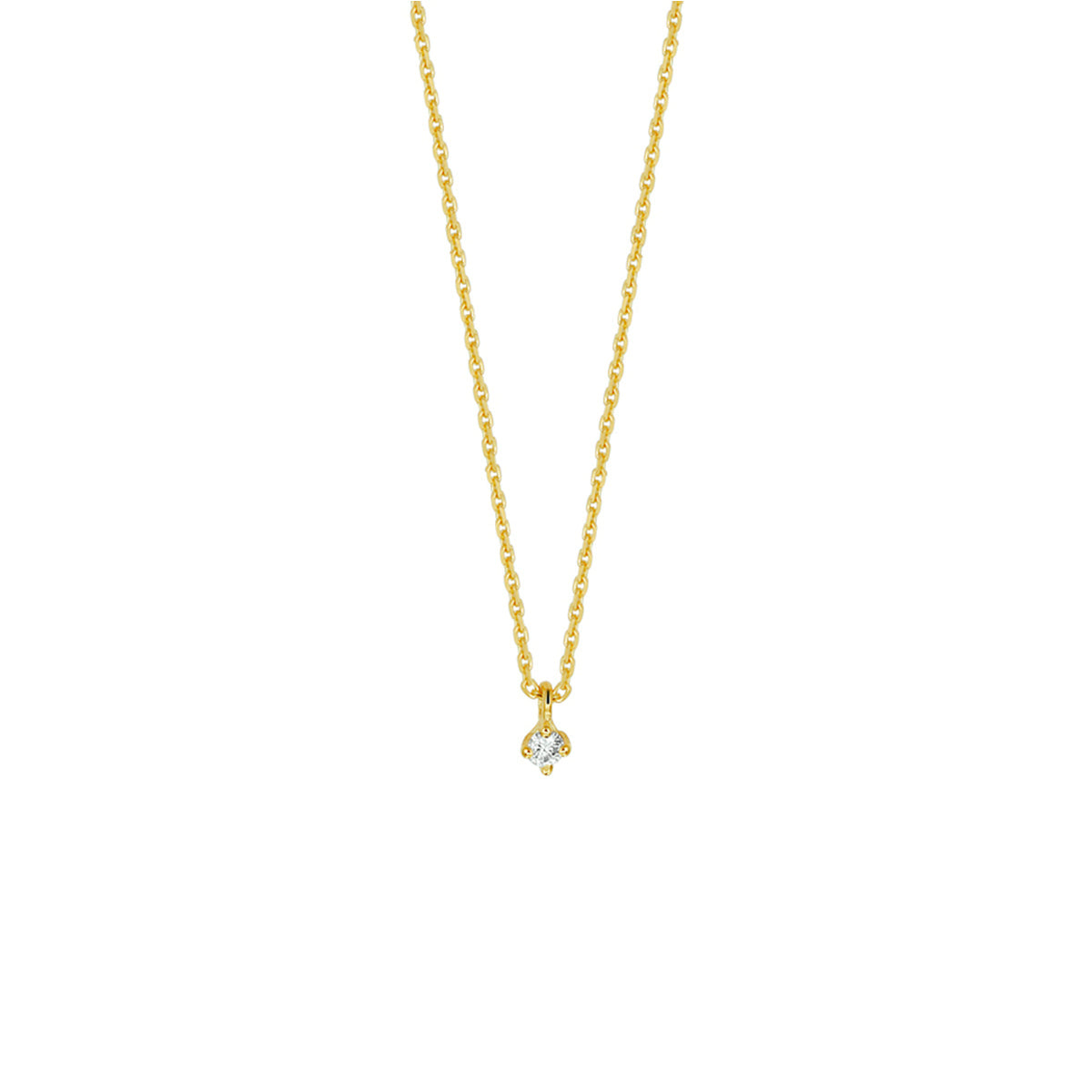 Collier diamant 0.05ct h si 41 - 43 - 45 cm 14k geelgoud