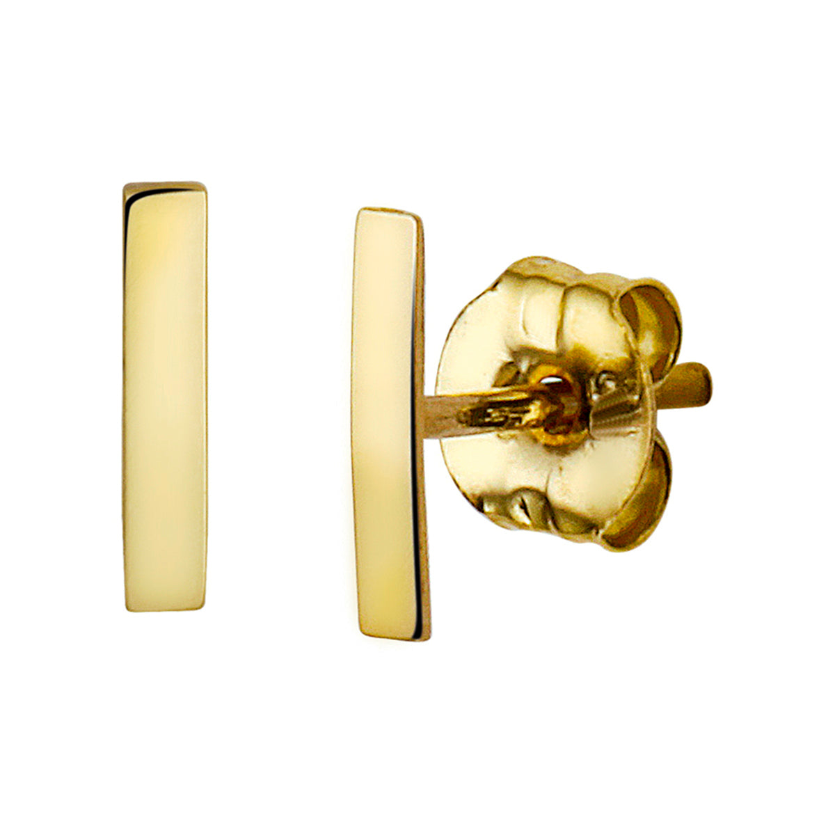 Oorknoppen balkje 14k geelgoud