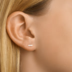 Oorknoppen balkje 14k geelgoud