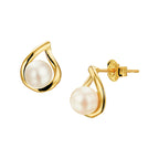 Oorknoppen parel 14k geelgoud