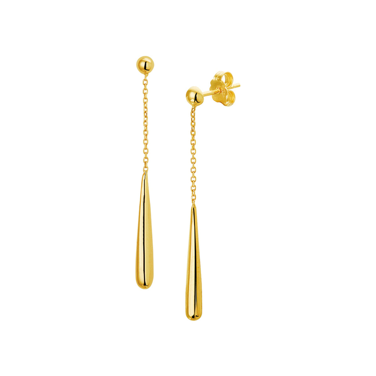 Oorhangers druppel 14k geelgoud