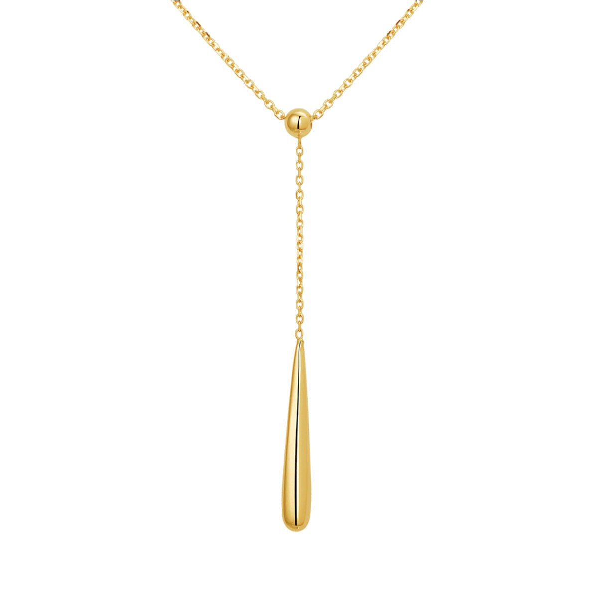 Collier druppel 43 - 45 - 47 cm 14k geelgoud